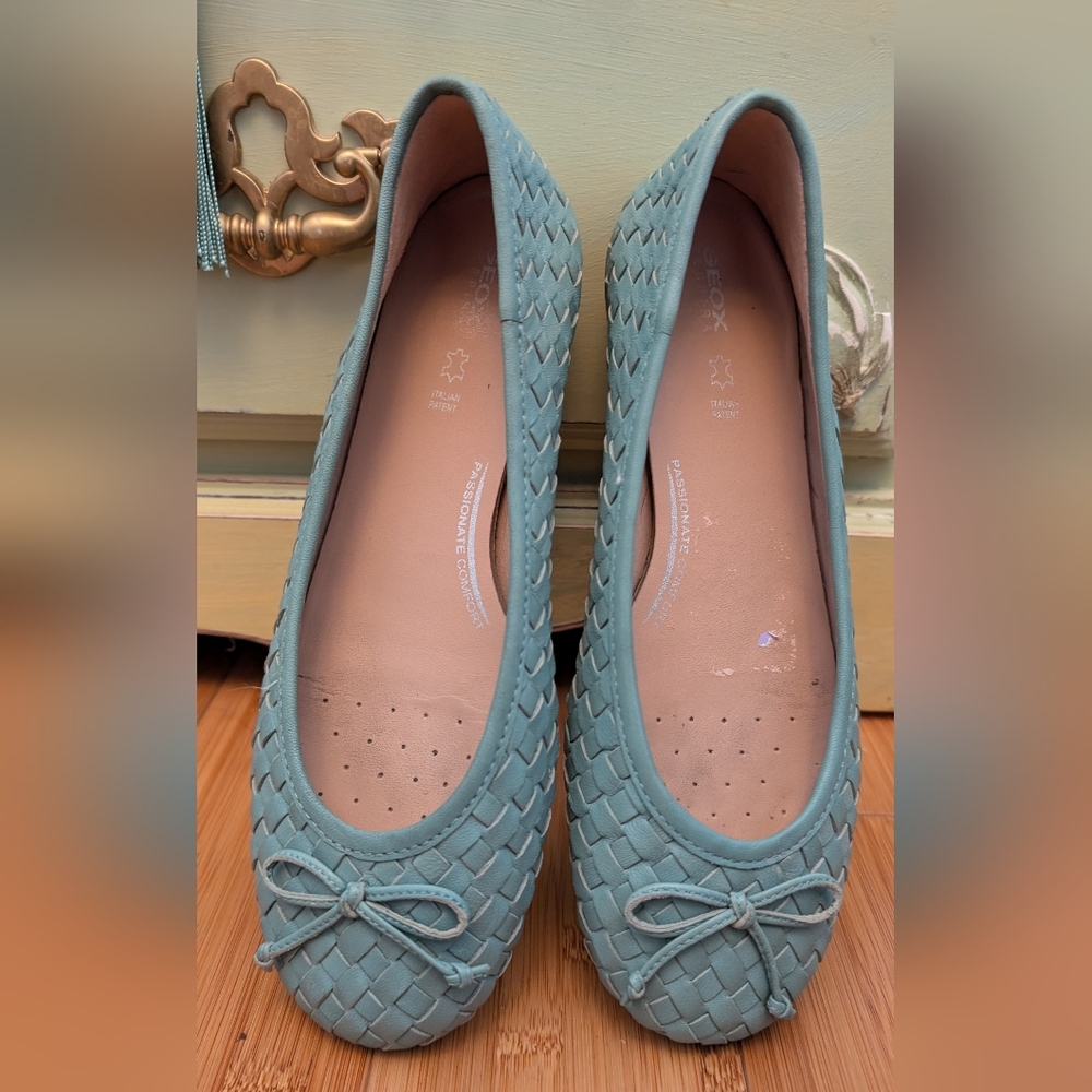 Geox Women's Blue Woven Ballet Flats